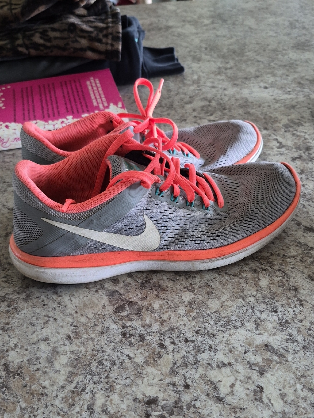 Nike Women's Gray & Coral Athletic Running Sneakers